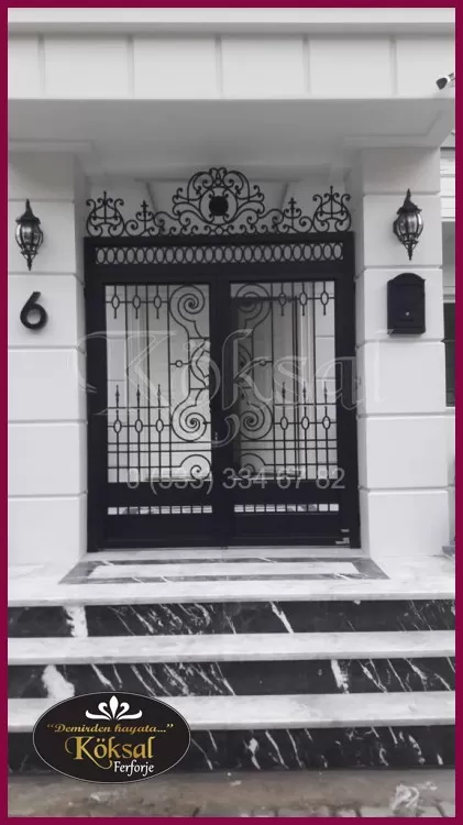 Desenli Demir Bahçe Kapısı – Villa Çelik Bahçe Kapısı